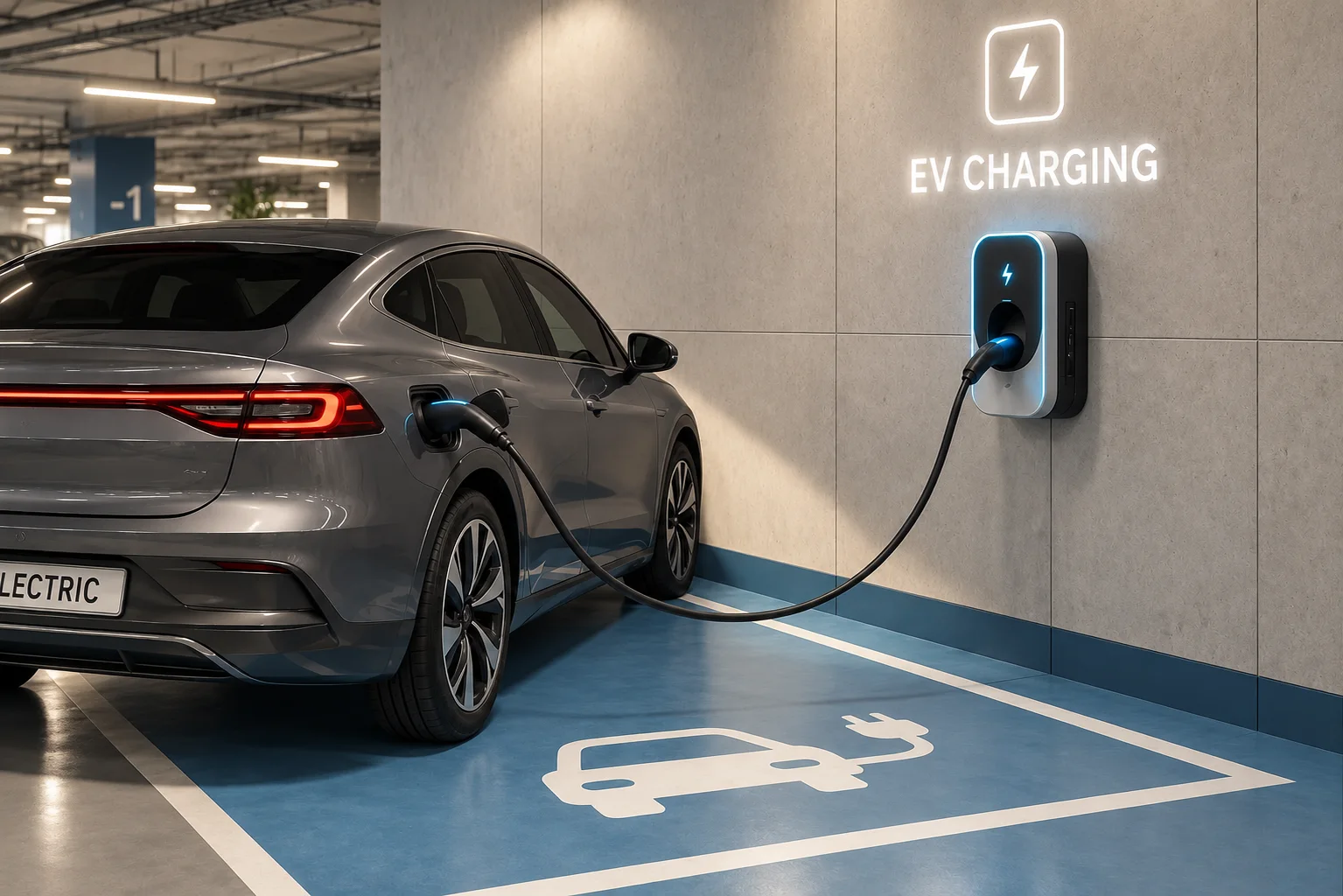 Karikim makinash elektrike në parkimin nëntokësor të Azzure Living